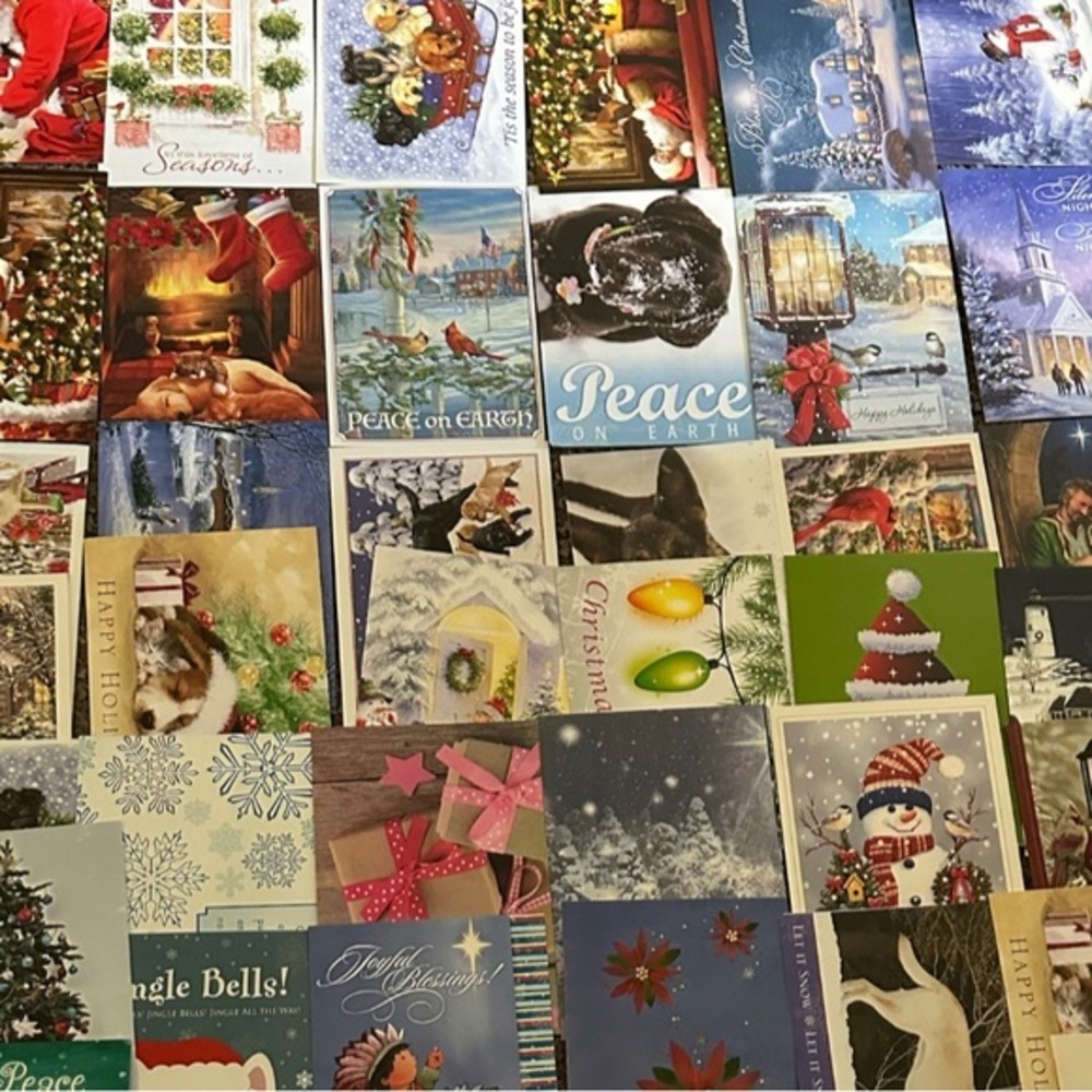 Christmas cards 55 lot card 35 envelopes vintage